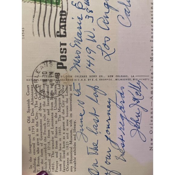 Postcard Louisiana New Orleans LA Cabildo Spanish Court Building 1940s Vintage - Picture 4 of 5